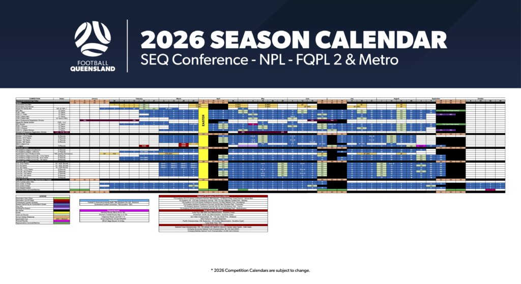 2026 Football QLD Season Calendar
